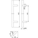HOPPE Edelstahl-Bügelgriff Stoßgriff , Stangenform E5012 - F69 Edelstahl matt FachPB016