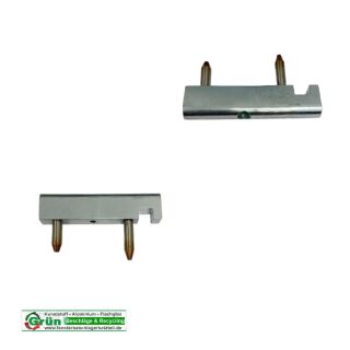 GU Eckband UF8 865, 85 x 11 mm, Falz 10 mm, 2 Haltezapfen unten 28mm , oben 22 x 7 mm, Nachbau VR5/274