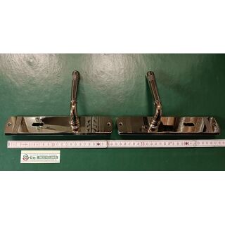 FREYLINE Drückergarnitur D/D MONTE BB/72 Messing poliert Vierkant 8mm Langschild eckig 232x44x8mm festdrehbar in Objekt Gleitlager