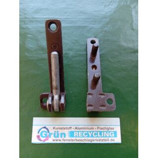 WEIDTMANN Ecklager Rechts Braun - mit 2 Haltezapfen 15 x 6mm - Lagerbolzen 6mm SchrankP363/8