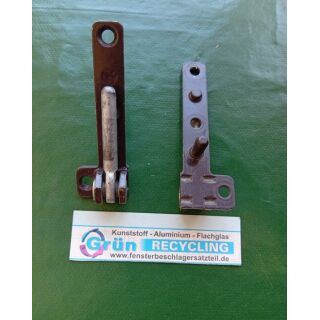 WEIDTMANN Ecklager Rechts Braun - mit 2 Haltezapfen oben 6 x 3mm , unten 15 x 6mm - Lagerbolzen 6mm SchrankP364/1