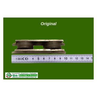 Laufrollen Laufwerk Doppelrolle Gehäuse 96x18x25mm , Rolle Ø 26mm Breite 11mm NACHBAU FachVR5/376