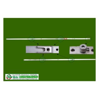 ROTO NT Stulpflügelgetriebe variabel GR 2180 | FFH 2001–2400 mm | 4 Stahl-Schließstücke | 1 E-Zapfen KR03/06