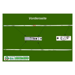 ROTO NT Stulpflügelgetriebe konstant GR 2290 | FFH 2201–2400 mm | 4 Stahl-Schließstücke | 1 Bediensperre KR02/16