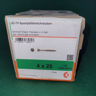 Spanplattenschraube 4x25 TGW TX20 1000Stk Aussenh/Regal1/02