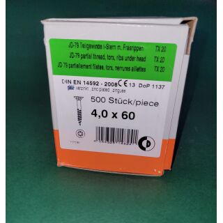 Spanplattenschraube 4x60 TGW TX20 500Stk Aussenh/Regal1/06