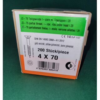 Spanplattenschraube 4x70 TGW TX20 200Stk Aussenh/Regal1/07