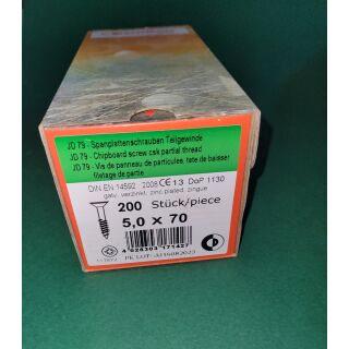 Spanplattenschraube 5x70 TGW TX20 200STK Aussenh/Regal1/16