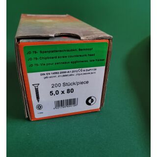 Spanplattenschraube 5x80 Kreuz 200STK Aussenh/Regal1/17
