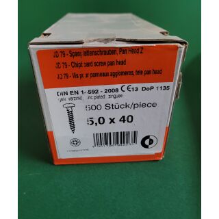 Spanplattenschraube 5x40 Kreuz 500STK Aussenh/Regal1/21