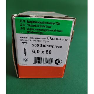 Spanplattenschraube 6x80 TGW Kreuz 200STK Aussenh/Regal1/27
