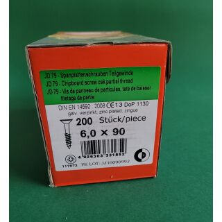 Spanplattenschraube 6x90 TGW Kreuz 200STK Aussenh/Regal1/28