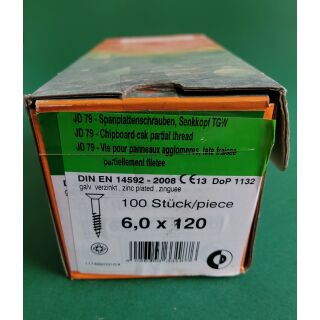 Spanplattenschraube 6x120 TGW Kreuz 100STK Aussenh/Regal1/29