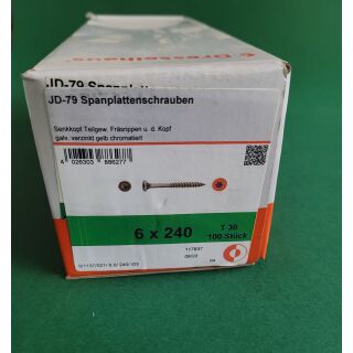 Spanplattenschraube 6x240 TGW TX 100STK Aussenh/Regal1/33