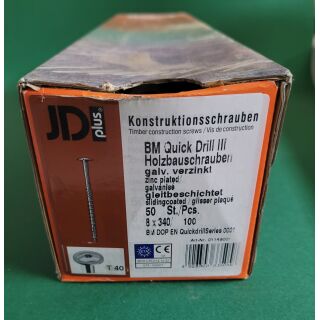 Konstruktionsschraube 8x340 Tellerkopf I-Stern galvanisch verzinkt 50STK Aussenh/Regal1/47
