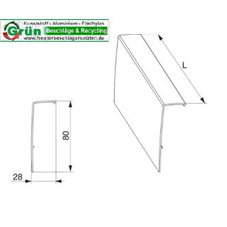 MACO Abdeckschiene Laufwagen SKB-S/SE/Z Upgrade PAS Länge 2036mm verkehrsweiß RAL 9016