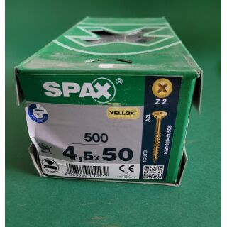 Spax-Schrauben 4,5x50 500Stk Z2 Gelb Aussenh/Regal2/20