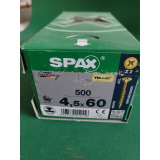 Spax-Schrauben 4,5x60 500Stk Z2 Gelb Aussenh/Regal2/21