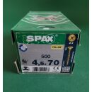 Spax-Schrauben 4,5x70 500Stk Z2 Gelb Aussenh/Regal2/22