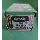 Spax-Schrauben 4,5x80 200Stk Z2 Gelb Aussenh/Regal2/23