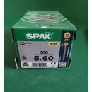 Spax-Schrauben 5x60 500Stk Z2 Gelb Aussenh/Regal2/28