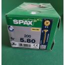 Spax-Schrauben 5x80 200Stk Z2 Gelb Aussenh/Regal2/30