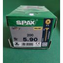 Spax-Schrauben 5x90 200Stk Z2 Gelb Aussenh/Regal2/31