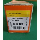 Holzschrauben Sechskantkopf 16x120 DIN 571 galv. verz. 25...