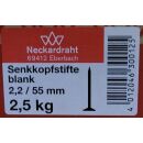 Senkkopfstifte blank 2,2/55 3,50€ / kg Aussenh/RegalX