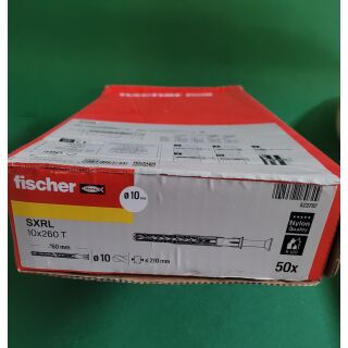 FISCHER Langschaftdübel SXRL 10 x 260 FUS Sechskantschraube & angeformter U-Scheibe 50 STK Aussenh/Regal3/9
