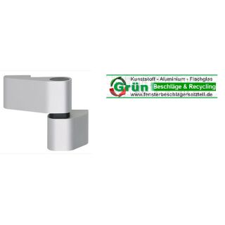 WSS 2D Aluminium-Türband, 2-teilig Drehpunkt 36mm Achsmaß 63mm rechts/links verwendbar FachP5217