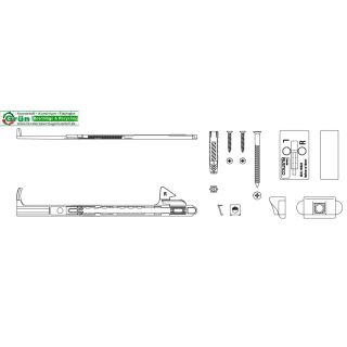 MACO Komfort-Ladenhalter Rechts 12999 schwarz mit Schrauben und Dübel D=10 mm FachP5119