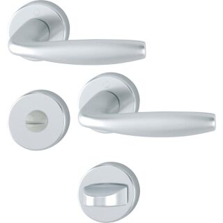 HOPPE Drückergarnitur für WC New York 1810/42KV/42KVS Türstärke 37-42 mm F1 ALU natur FachVRFR/01