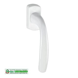 HOPPE Fenstergriff New York 0810/U10 | Stiftlänge 37 mm, VIERKANT 7 MM Aluminium CREMEWEISS FachVRFR/12