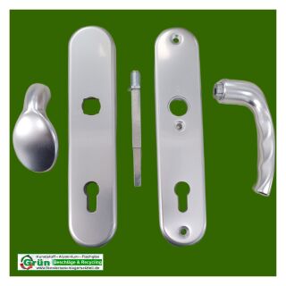 HOPPE Drückergarnitur New York Schutz-Wechselgarnitur mit Langschild 10/92 mm, Aluminium FachVRFR/13