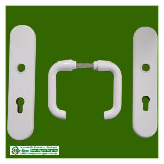 HOPPE Schutz-Drückergarnitur mit Langschild Paris 138L/3331/3310, 8/72 mm,Verkehrsweiß FachVRFR/14