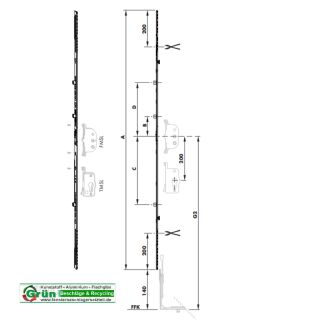 SIEGENIA  Favorit GETRIEBE FAV OS/PZ GR.200 3V TS FGMK0570-100010