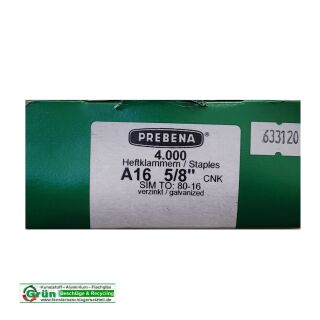 PREBENA Prebena Heftklammern A16 5/8"  (80-16) 4000 Stk Aussenh P3