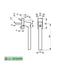 SIEGENIA HEBEL PSK ABSCHL SI-LINE 259047 SILBER FachVR4/484