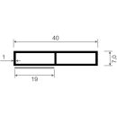 Kammerprofil 40x7x6000mm SK oN Weiß