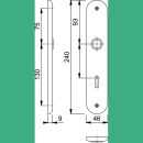 Hoppe ZT-Langschild 273P RHF OB 72 F1 Aluminium silberfarben 2800159