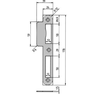 KFV Lappenschließblech links Edelstahl LSS 5-N/41LA VKS45/1