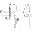 Fenstergriff 0710LVK/U71Z 10/40 F9016 rs