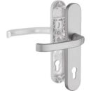 greenteQ Haustür Aussenschild Drücker DG48.S216.AL.NS.AU PZ 92 F1silber HB13/30