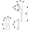 Griff/Rosettengrt Harmony nieder silber