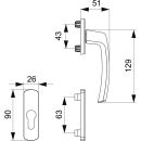 Griff/Rosettengrt Harmony hoch silber