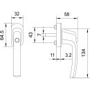 Fenstergriff Tresor-S  10/12/35 silber
