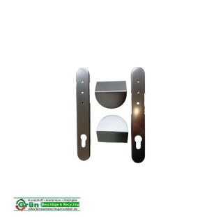 Hoppe Stoßgriff - Schmalschild 554/3357N PZ 92 F9 Aluminium 3128894