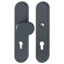 Hoppe Einbruchsschutz Wohnungseingangs - Langschild - Wechselgarnitur E86G/3331/3310, Alu schwarz matt F9714M, Schildbreite 54mm 11982214