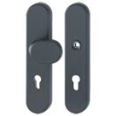 Hoppe Einbruchsschutz Wohnungseingangs - Langschild - Wechselgarnitur E86G/3331/3310, Alu schwarz matt F9714M, Schildbreite 54mm 11982214